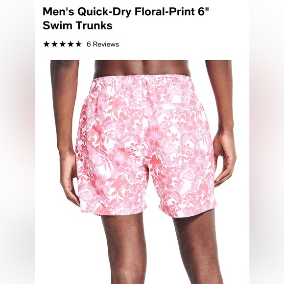 Men's Quick-Dry Floral-Print 6" Swim Trunks - Picture 2 of 7